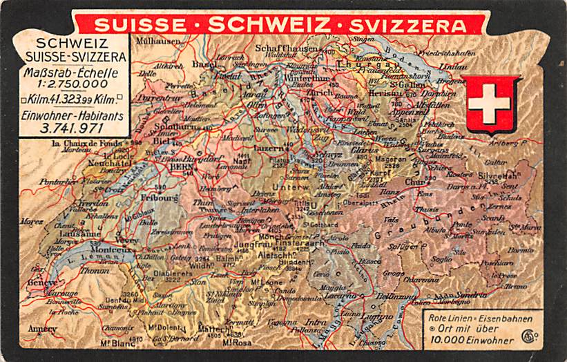 Schweiz, Panoramakarte