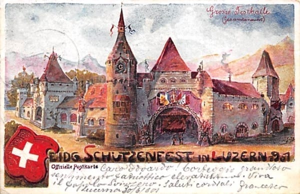 Luzern, Eidg. Schützenfest 1901, Künstlerkarte