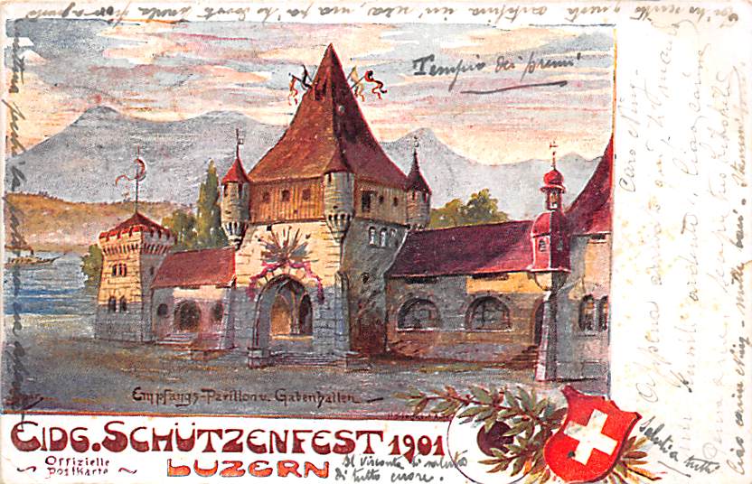 Luzern, Eidg. Schützenfest 1901, Künstlerkarte