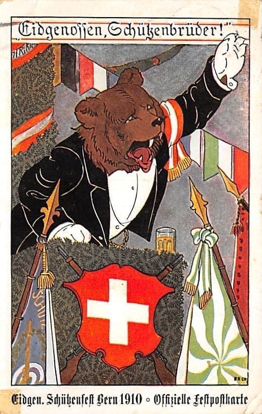 Bern, Eidg. Schützenfest 1910, vermenschlichte Bären