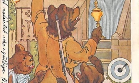 Bern, Eidg. Schützenfest 1910, vermenschlichte Bären