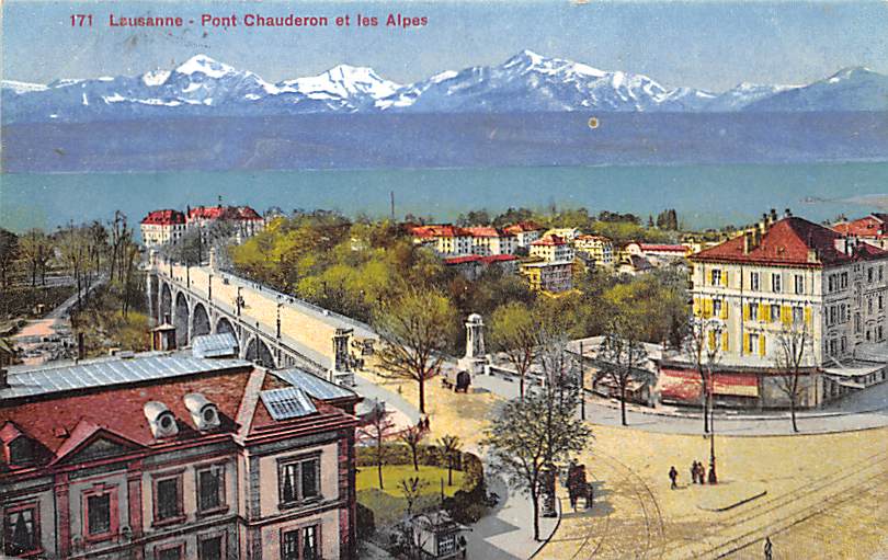 Lausanne, Pont Chauderon et les Alpes