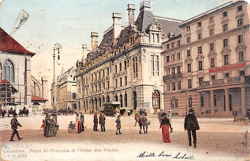 Lausanne, Place St-Francois et l'Hotel des Postes