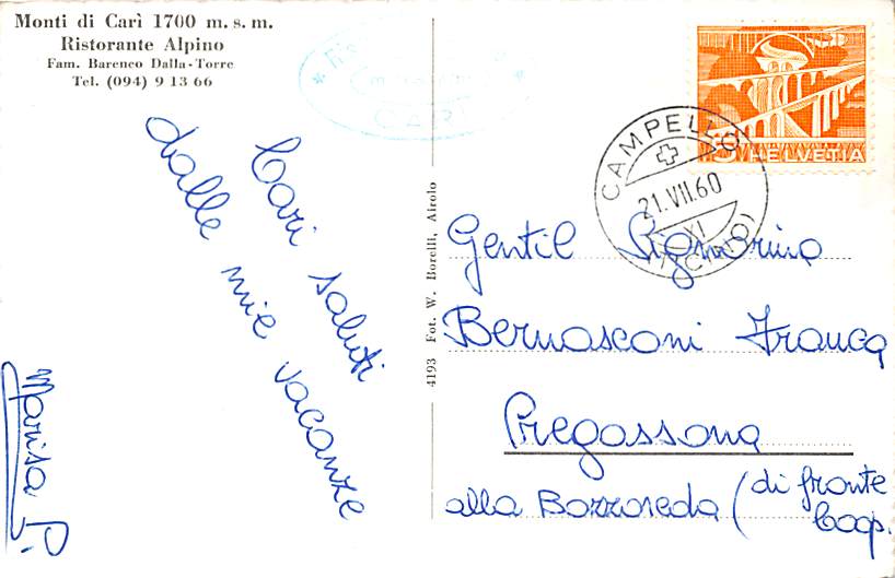 Cari, Ristorante Alpino