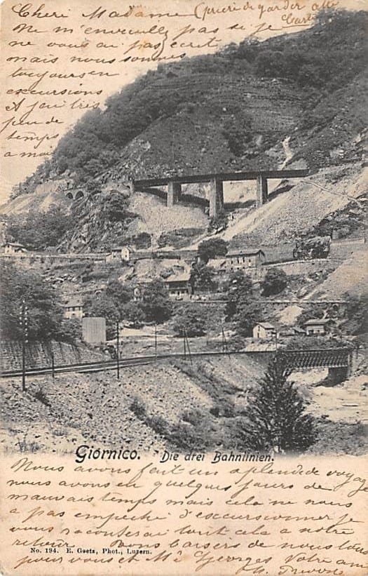 Giornico, Die drei Bahnlinien