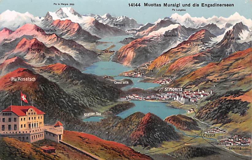 Muottas Muraigl, und die Engadinerseen