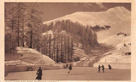 Zuoz, Eisplatz beim Kurhaus Castell
