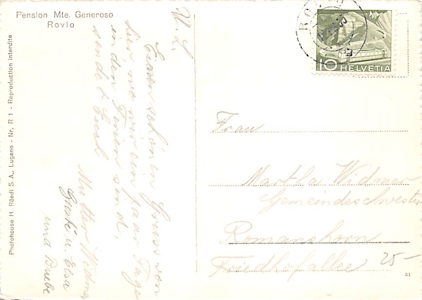 Rovio, Pension Mte. Generoso