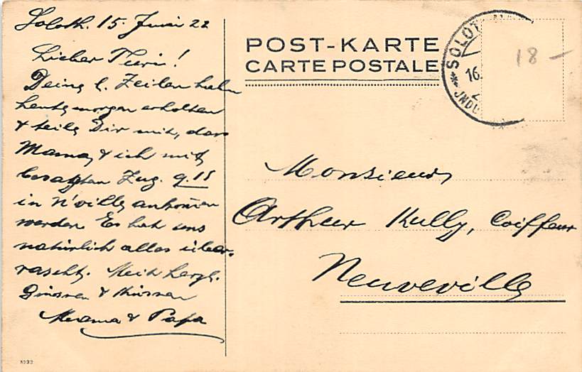 Solothurn, Festkarte Soldatendenkmal