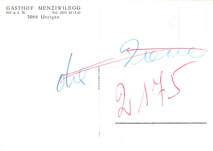 Utzigen, Gasthof Menziwilegg