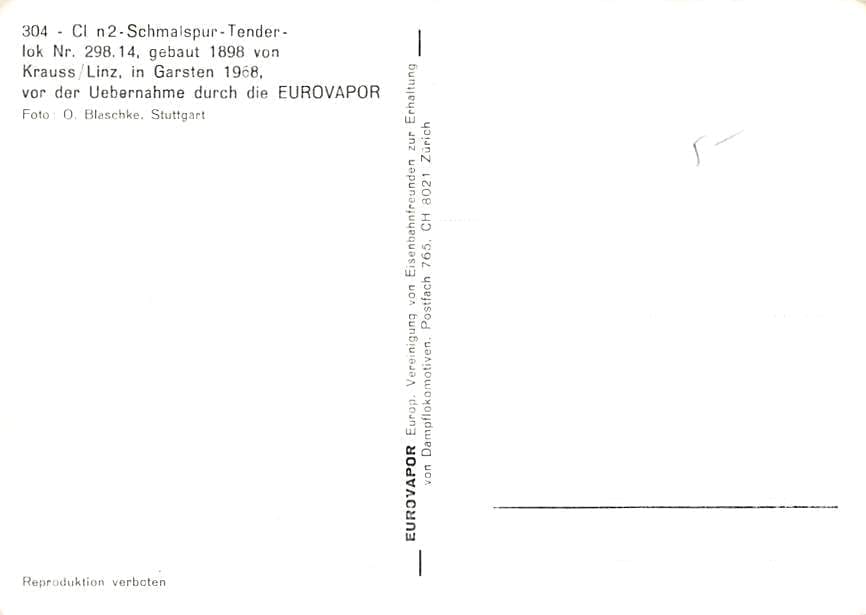 Schmalspur-Tenderlok in Garsten 1968