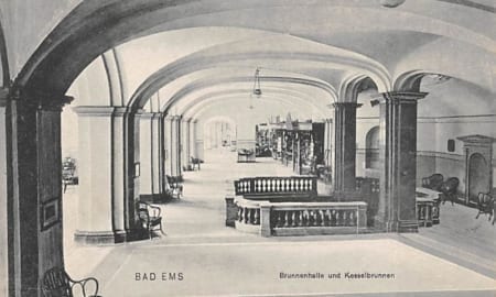 Bad Ems, Brunnenhalle und Kesselbrunnen