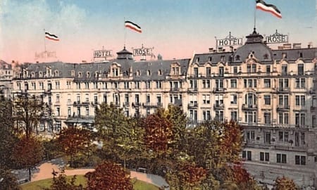 Wiesbaden, Frontansicht des Hotel Rose
