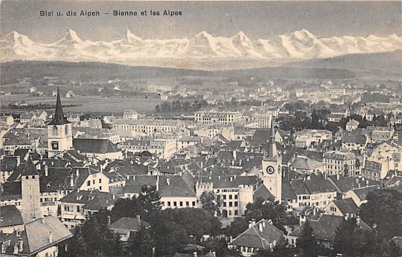 Biel, u. die Alpen