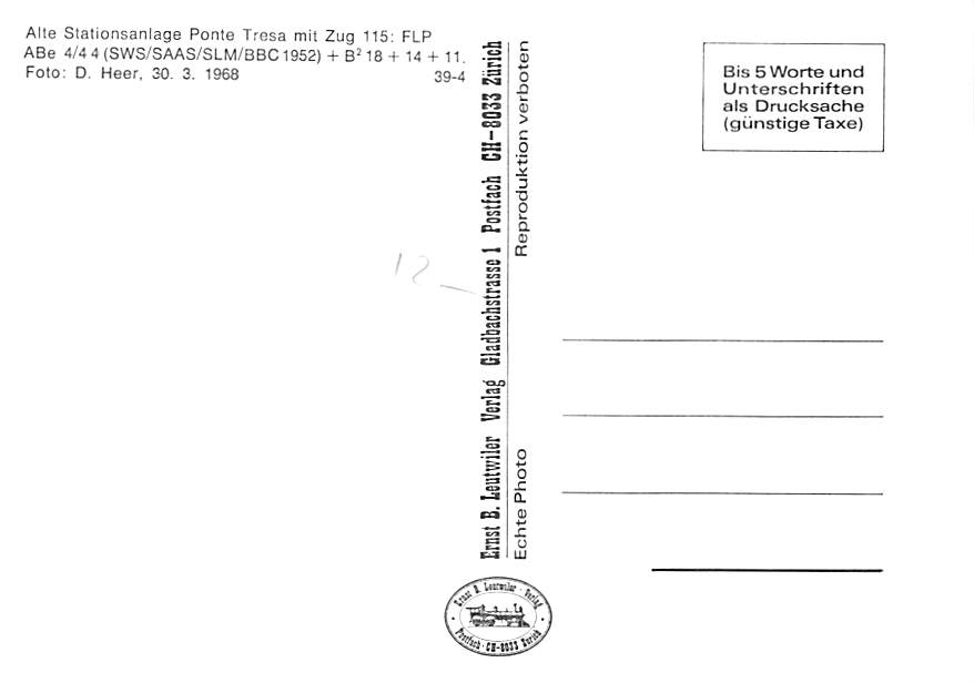Stationsanlage Ponte Tresa 1968, FLP ABe 4/4 4