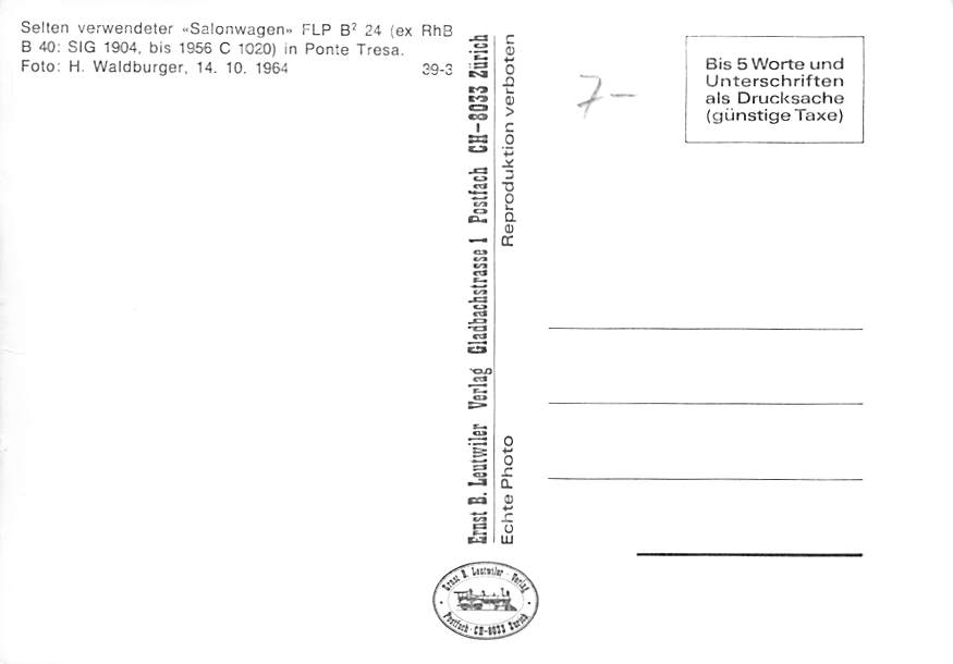 Ponte Tresa 1964, Salonwagen FLP B2 24