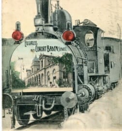 Baden, Eilgruss aus Kurort Baden, Eisenbahn