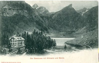 Seealpsee mit Altmann und Säntis