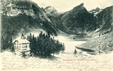 Seealpsee mit Altmann und Säntis