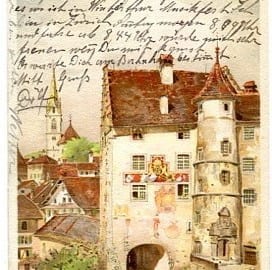 Baden, Landvogteischloss, Lith. Frey & Söhne