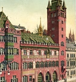 Basel, das Rathaus, belebt