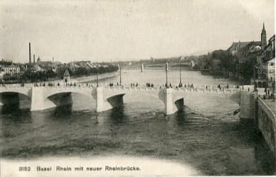 Basel, Rhein mit neuer Rheinbrücke