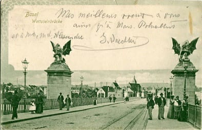 Basel, Wettsteinbrücke, belebt