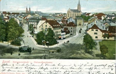 Basel, Steinenvorstadt, Steinenthorstrasse, Tram, belebt