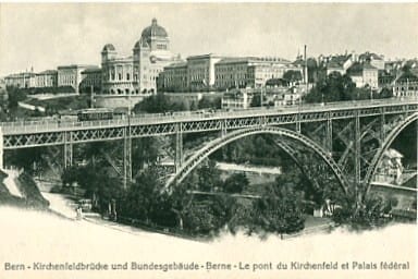 Bern, Kirchenfeldbrücke und Bundesgebäude
