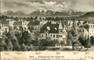 Bern, Alpenaussicht vom Klosterhof