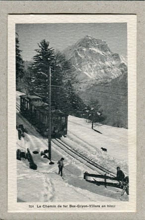 Bex-Gryon-Villars en hiver, le chemin de fer