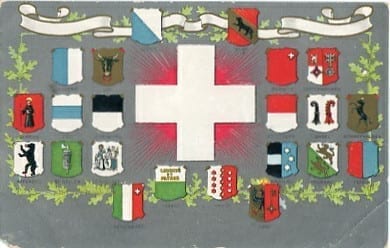 Schweizer Kreuz und Kantonswappen