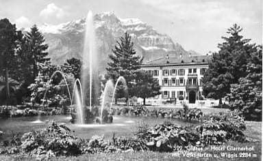 Glarus, Hotel Glarnerhof mit Volksgarten u. Wiggis