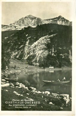 Obersee, mit Rautispitz, Ruderboot