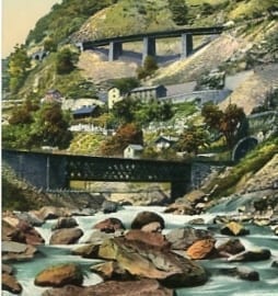 Gotthardbahn, Giornico, die drei Bahnlinien