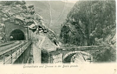 Gotthardbahn und Strasse in der Dazio grande