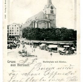 Herisau, Gruss aus Herisau, Marktplatz mit Kirche