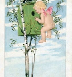 Engel, Vogelhaus, Vögel