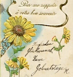 Dankeskarte, Sonnenblumen, Prägedruck