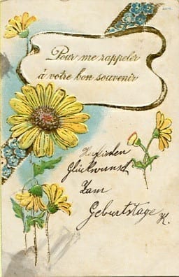 Dankeskarte, Sonnenblumen, Prägedruck