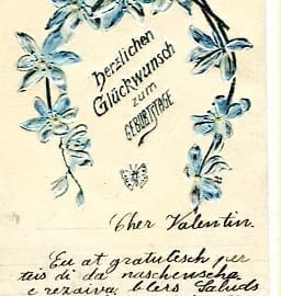 Geburtstag, Blumen, Prägedruck