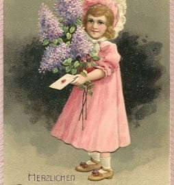 Geburtstag, Mädchen, Brief, Blumen