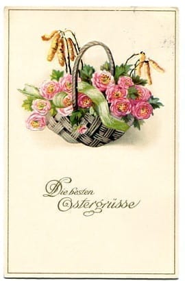 Ostern, Korb mit Blumen