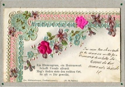 Blumen, Prägedruck, Jos. Schönenberger St.Gallen