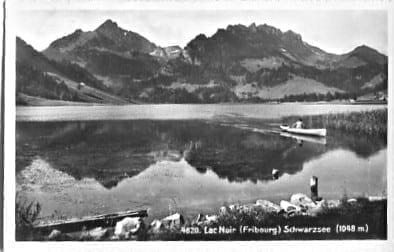 Lac Noir, Schwarzsee, mit Ruderboot