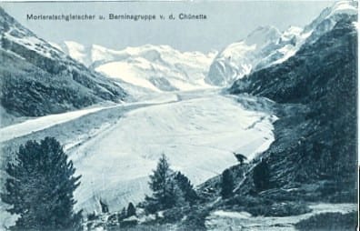 Morteratschgletscher u. Berninagruppe v.d. Chünetta