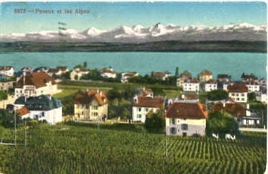 Peseux, et les Alpes