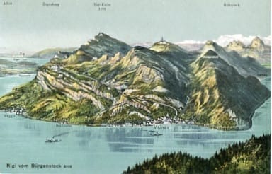 Rigi vom Bürgenstock aus, Panoramakarte