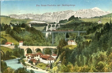 St.Gallen, Sitter Viadukte mit Säntisgebirge
