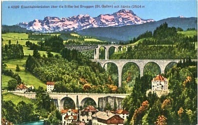 St.Gallen, Eisenbahnbrücken über Sitter bei Bruggen